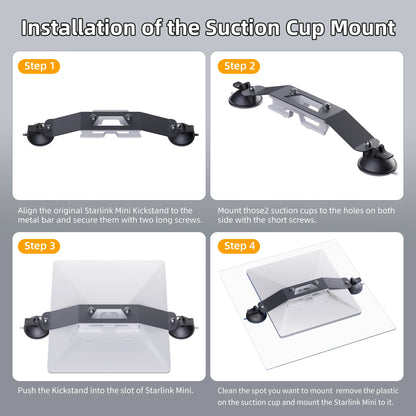 Universal connector for Starlink Mini suction cup mount, compatible with original Starlink Mini, portable car mounting kit, BACKUPMYFILESNOW.COM®
