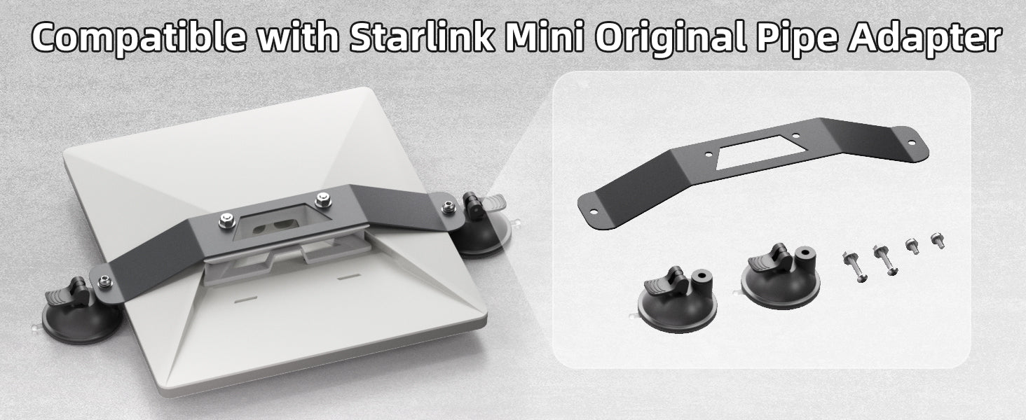 Universal connector for Starlink Mini suction cup mount, compatible with original Starlink Mini, portable car mounting kit by BACKUPMYFILESNOW.COM®