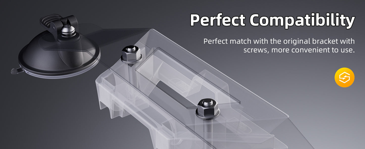 Universal connector for Starlink Mini suction cup mount by BACKUPMYFILESNOW.COM®, compatible with original Starlink Mini Mount in grey.