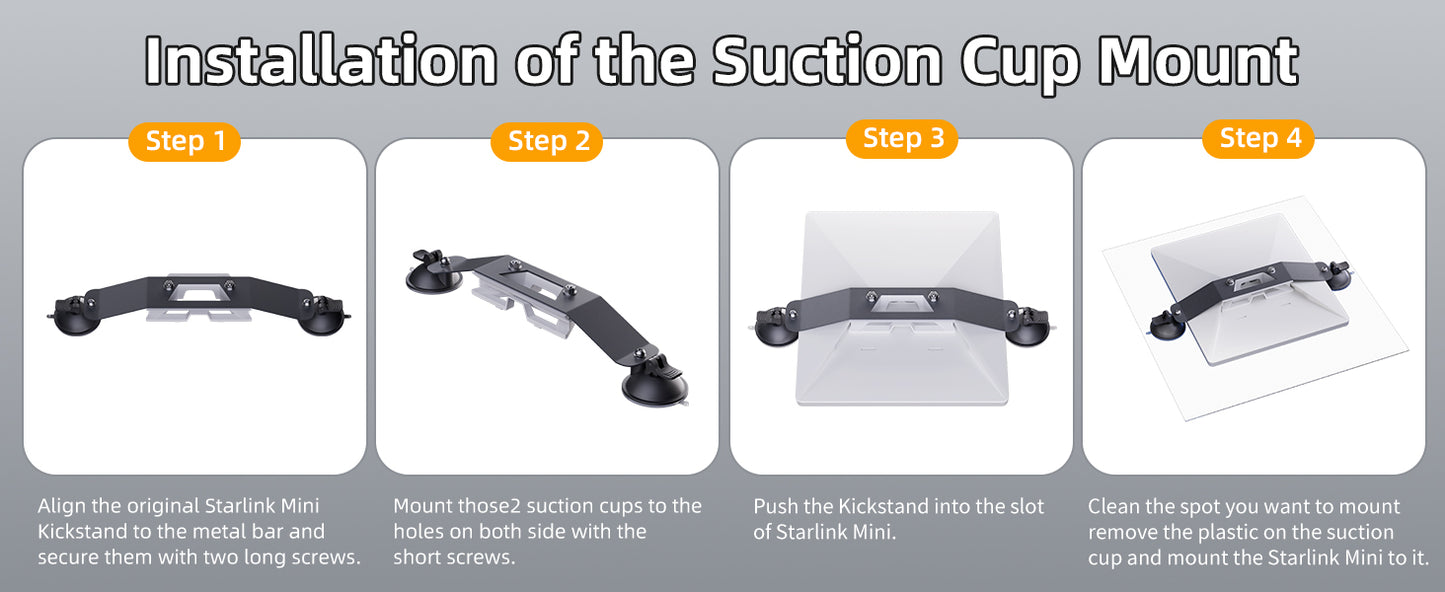 Universal connector for Starlink Mini suction cup mount, compatible portable car mounting kit, by BACKUPMYFILESNOW.COM®