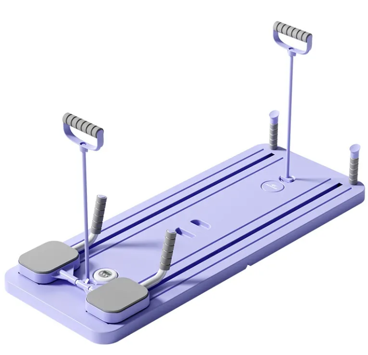 Grey folding household abdominal wheel fitness board for core exercises and abdominal muscle strengthening.