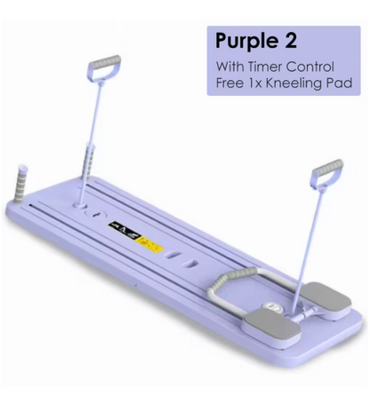 Grey folding household abdominal wheel fitness board, compact design for core exercise and abdominal workout.
