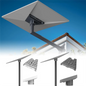 Wall-mounted grey Star Link Gen 3 adapter satellite bracket by BACKUPMYFILESNOW.COM for internet satellite V3 equipment.