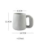 Grey Japanese stoneware retro coffee mug, 300/600ml, ideal for breakfast, milk, oatmeal, office use, and matching couple water cups.