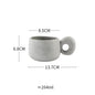 Japanese stoneware retro coffee mug in grey with a simple design, ideal for breakfast, office use, or as a birthday gift.