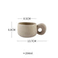 Grey Japanese stoneware retro coffee mug with a simple design, ideal for breakfast, oatmeal, or office use.