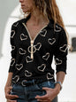 Love digital print V-neck long sleeve top by BACKUPMYFILESNOW.COM® featuring a stylish design and comfortable fit.