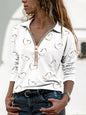 Love digital print V-neck long sleeve top by BACKUPMYFILESNOW.COM® featuring a stylish design on soft fabric.