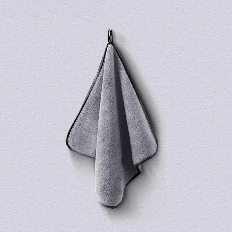 Grey microfiber car cleaning towel from BACKUPMYFILESNOW.COM®, ideal for automobile, motorcycle, glass, and household cleaning.