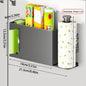 Gray space-saving paper towel rack from BACKUPMYFILESNOW.COM®, designed for kitchen, bathroom, or laundry organization.