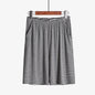 Plus size striped loose fitting loungewear shorts by BACKUPMYFILESNOW.COM®, featuring comfortable, casual design and relaxed fit.