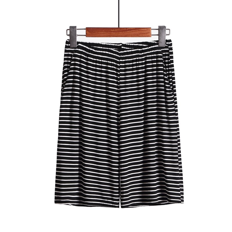 Plus size striped loose-fitting loungewear shorts from BACKUPMYFILESNOW.COM®, featuring comfortable, relaxed fit and casual style.