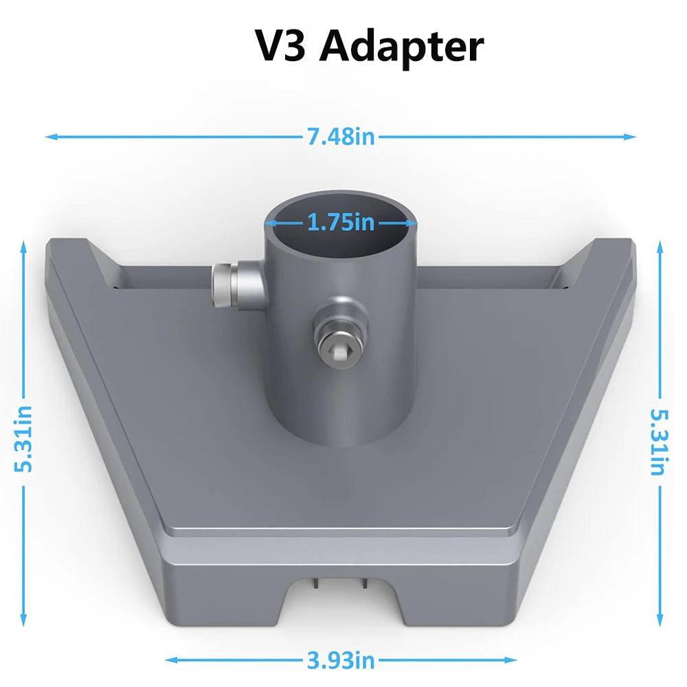 Starlink Gen3/V3 small diameter base pipe adapter mount kit by BACKUPMYFILESNOW.COM for easy installation.