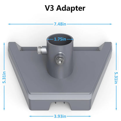 Starlink Gen3/V3 small diameter base pipe adapter mount kit by BACKUPMYFILESNOW.COM for easy installation.