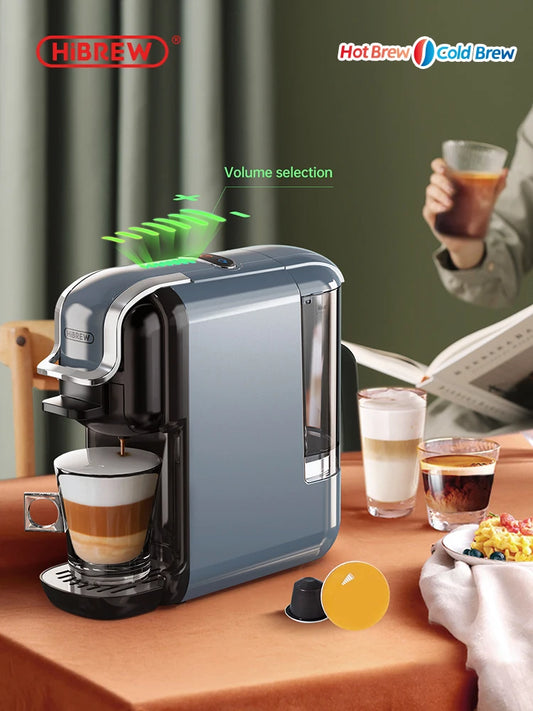 HiBREW 5-in-1 capsule coffee machine with hot/cold settings, Nespresso, Dolce Gusto, ESE pod compatibility, 20Bar pressure