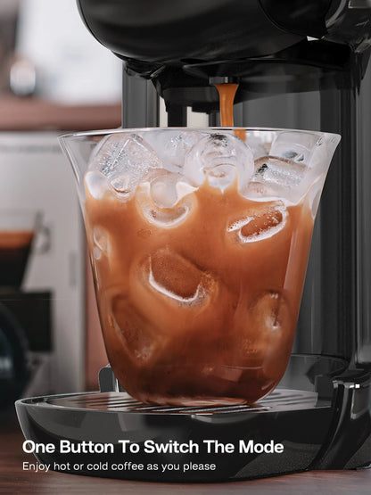 HiBREW 5-in-1 capsule coffee machine with Dolce Gusto, Nespresso, ESE pods, ground coffee, hot and cold brewing options, 20 bar.