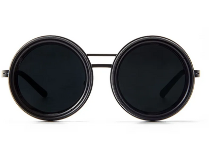 Transparent gold adjustable light-blocker glasses case from BackupMyFilesNow.com, designed to protect and hold glasses securely.