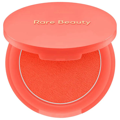 Rare Beauty cream to powder matte blush with a bouncy, cushiony texture, long-lasting, waterproof, sweatproof, and natural brightening flush.