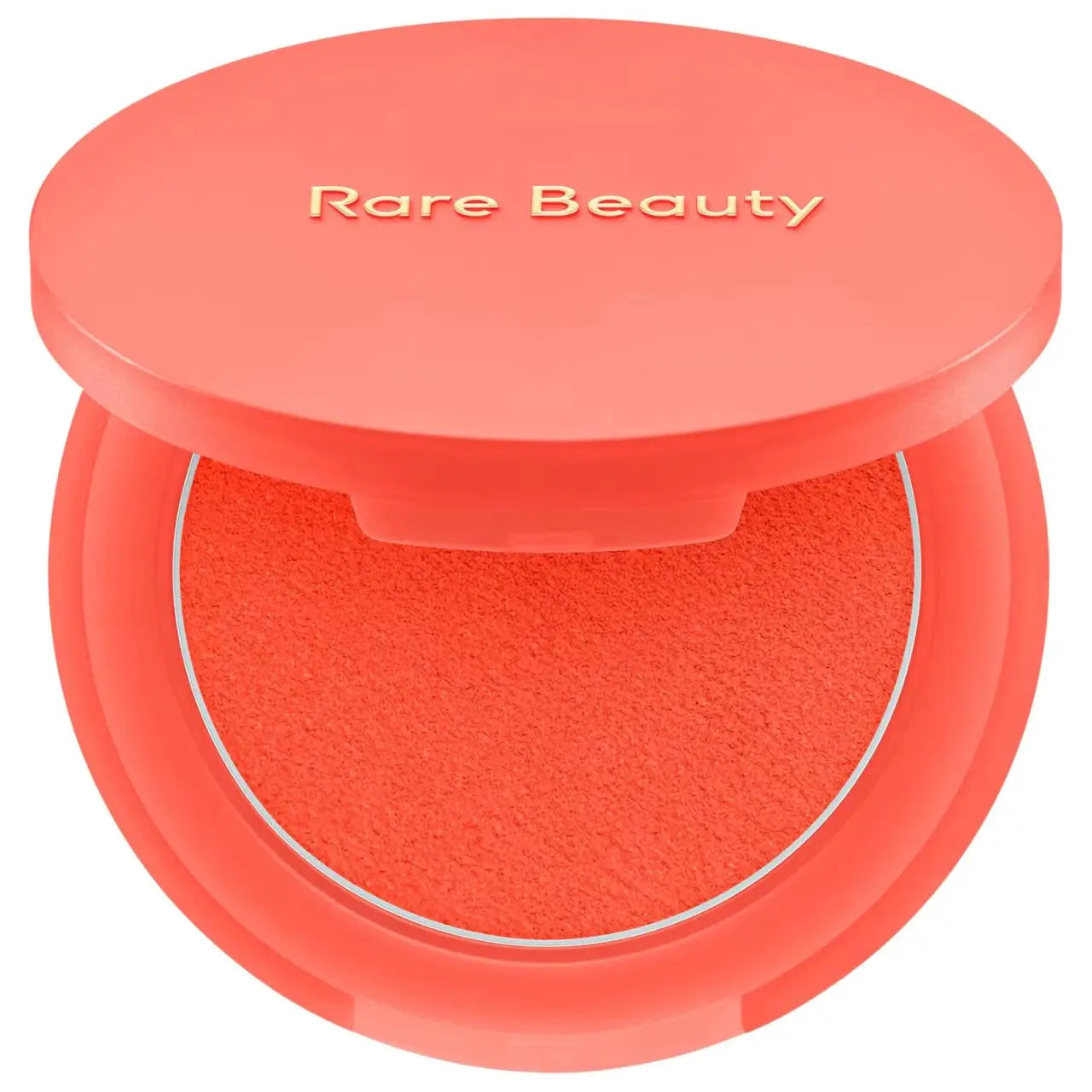 Rare Beauty cream to powder matte blush with bouncy, cushiony texture, long-lasting, waterproof, sweatproof, and natural brightening flush.