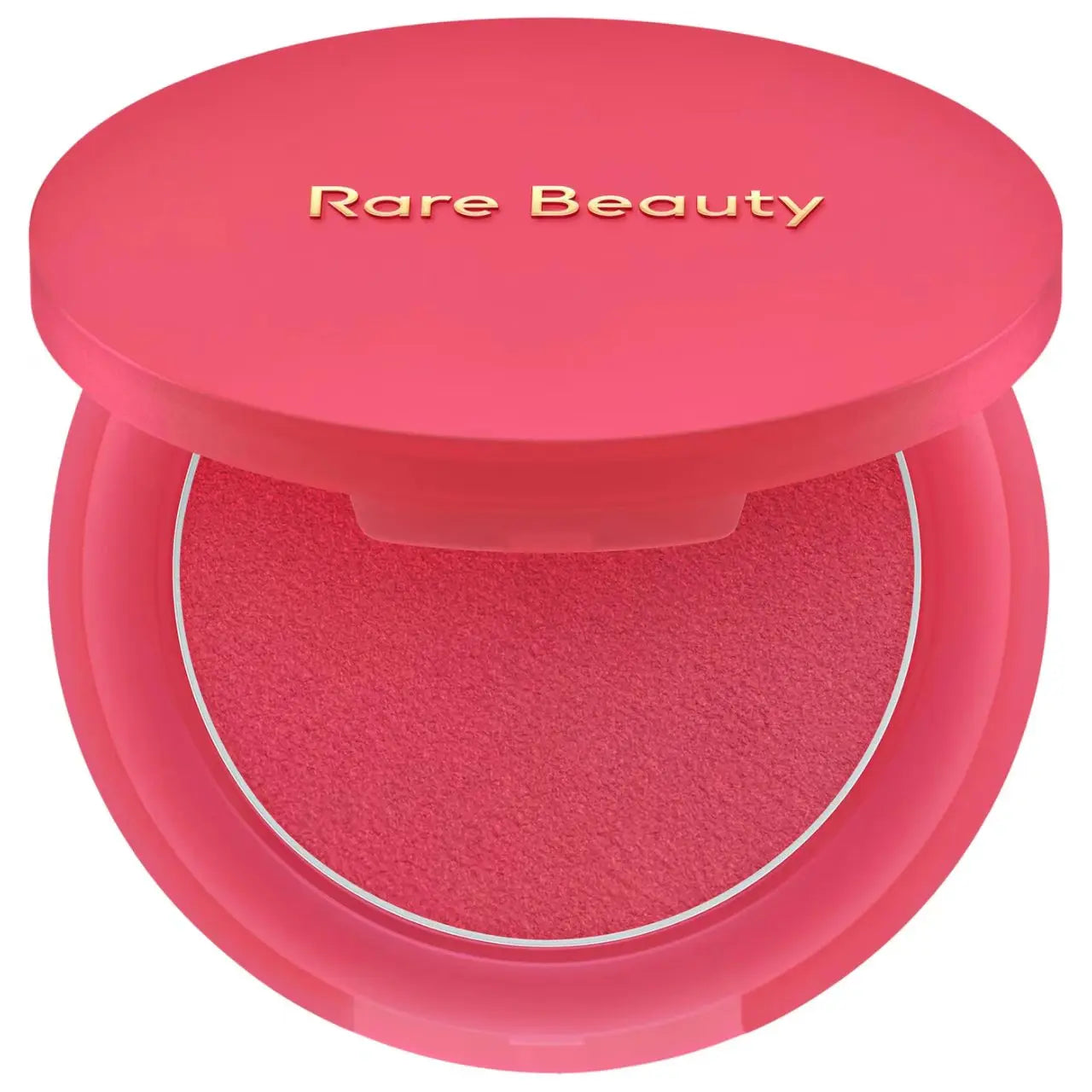 Rare Beauty cream to powder matte blush with bouncy, cushiony texture, long-lasting, waterproof, and natural brightening flush.