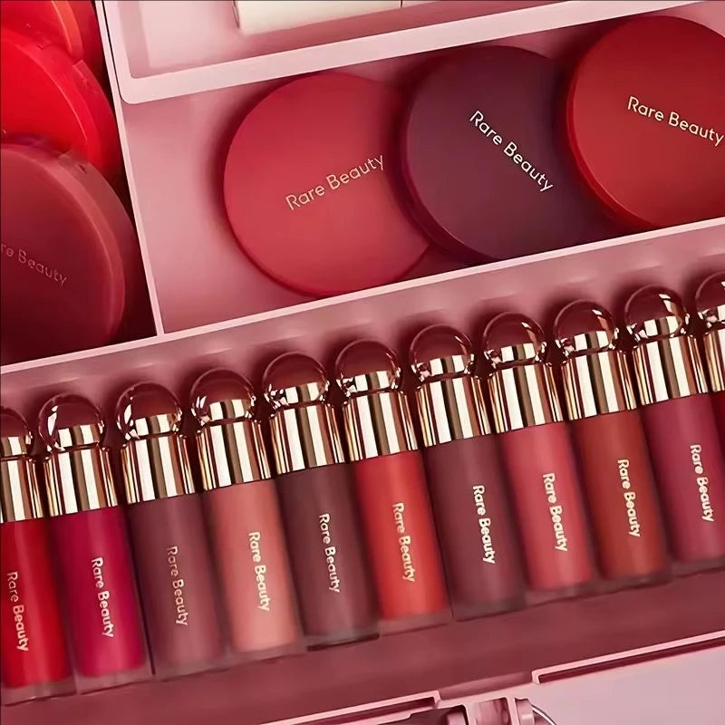 Rare Beauty Powder Blusher Makeup Set featuring matte liquid and powder blushes for easy application and lasting hydration.