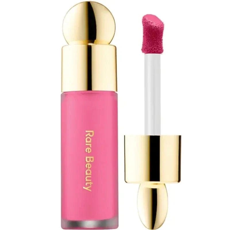 Rare Beauty powder blush makeup set with matte and liquid blushes, featuring easy application and lasting hydration.