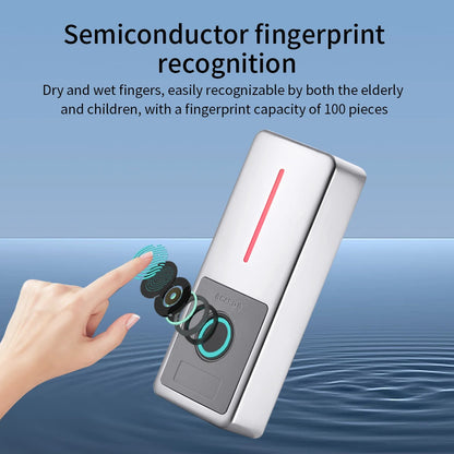 Tuya APP Smart RFID Card Reader with IP67 waterproof design, supports 125KHz/13.56MHz, WiFi remote door access.