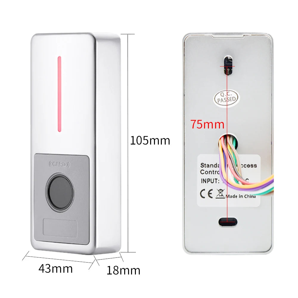 Tuya APP smart RFID access control machine with IP67 waterproof design, supporting 125KHz/13.56MHz cards and WiFi remote door open