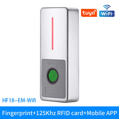 Tuya APP Smart IP67 waterproof RFID access control machine with WiFi, supports 125KHz/13.56MHz card reading and remote door opening