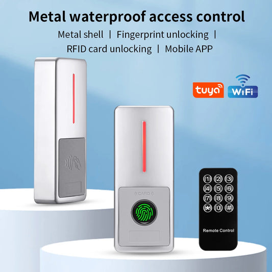 BACKUPMYFILESNOW.COM® IP67 waterproof smart access control machine with RFID card reader, WiFi remote door open, supports 125KHz/13.56MHz.