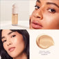 Rare Beauty liquid blush cream with sheer dewy finish, portable multi-use cheek and lip tint, blendable and gentle makeup product.