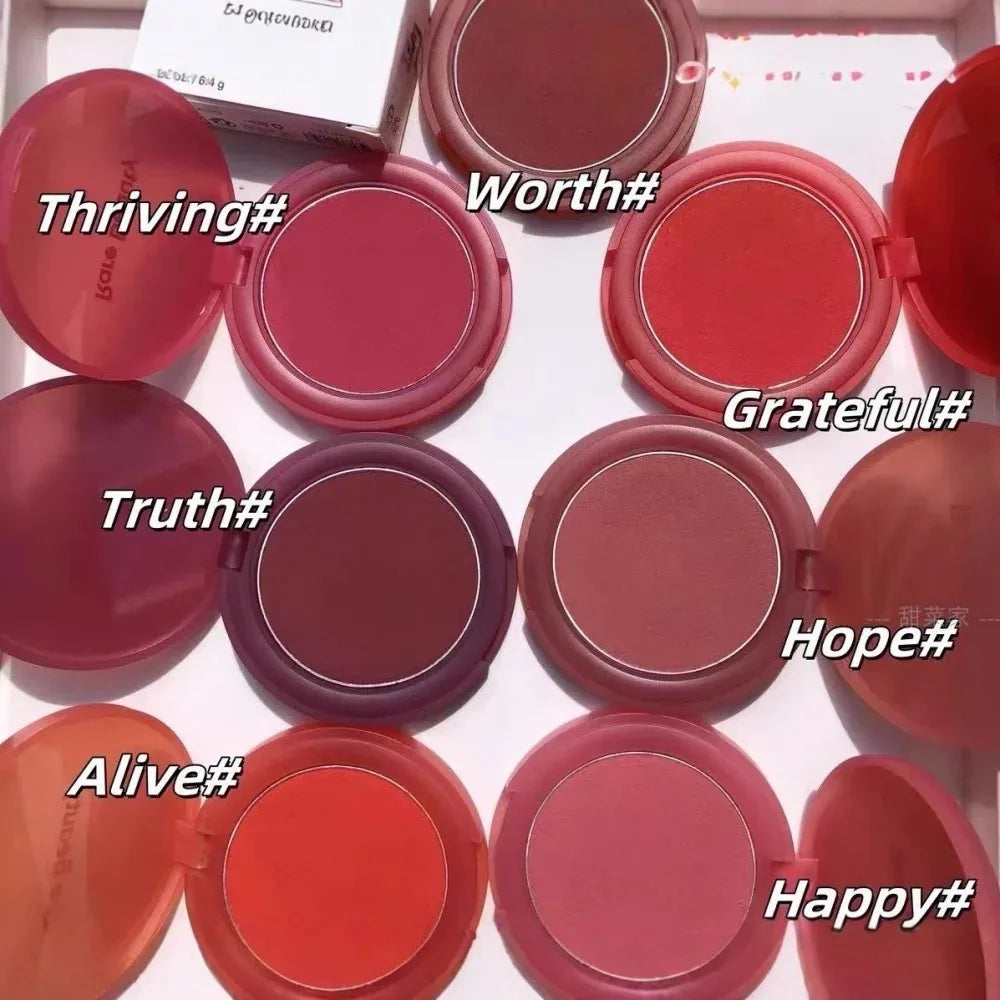 Rare Beauty matte liquid blush with soft-focus finish, smooth cream-to-powder texture, sweatproof, waterproof, and hydrating.