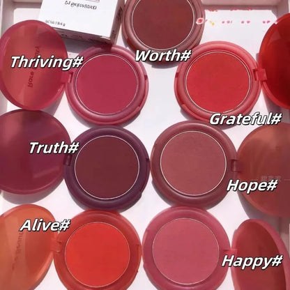 Rare Beauty matte liquid blush with soft-focus finish, smooth cream-to-powder texture, sweatproof, waterproof, and hydrating.