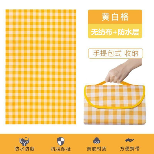 Thick waterproof picnic mat by BACKUPMYFILESNOW.COM® with a soft surface, suitable for outdoor gatherings and picnics.