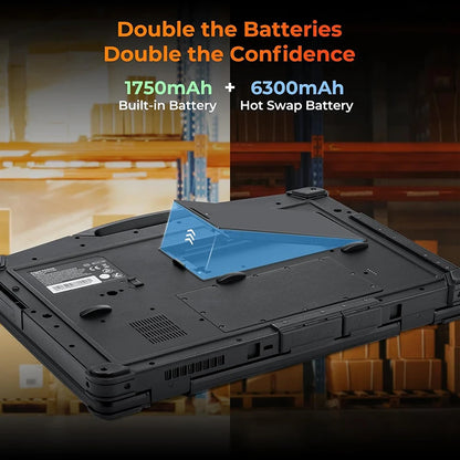 15.6-inch rugged Windows 11 Pro laptop with Intel i5, Wi-Fi 6, 4G LTE, dual batteries, and heavy-duty design by BackupMyFilesNow