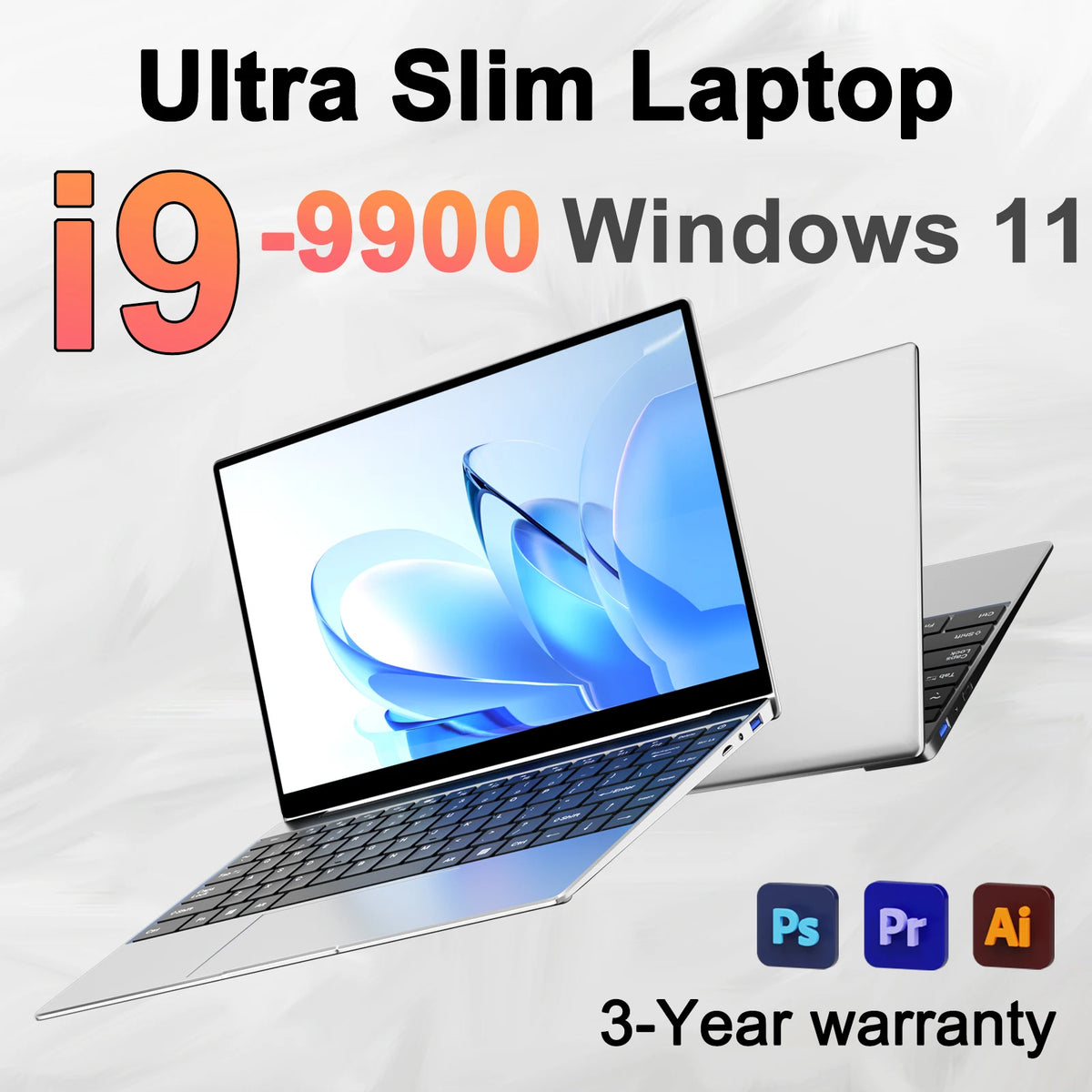 14.1-inch gaming and office laptop with Intel Core i9, 32GB RAM, 2TB storage, Windows 11 Pro, ultra-slim design and HD display
