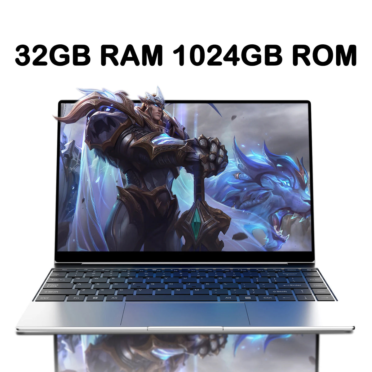 14.1-inch Intel Core i9-9900 laptop with 32GB RAM, 2TB storage, Windows 11 Pro, ultra-slim design, HD display.
