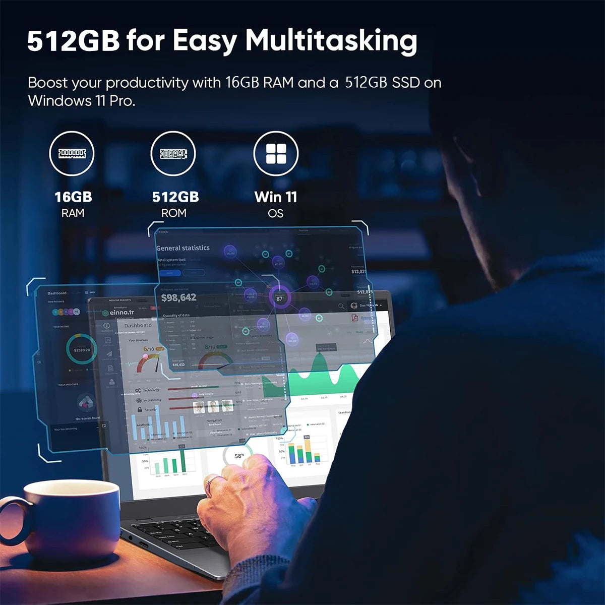 A 15.6-inch Acekamas gaming laptop with Intel Core i9, 16GB RAM, 1TB SSD, Windows 11 Pro, and IPS display.