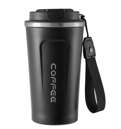 White BACKUPMYFILESNOW.COM® Smart Coffee Cup with 510ml capacity, featuring an intelligent design and sleek style.