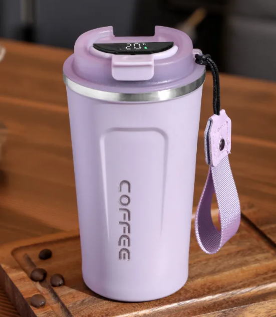 White BACKUPMYFILESNOW.COM® Smart Coffee Cup, 510ml, featuring an intelligent design for convenient coffee drinking.
