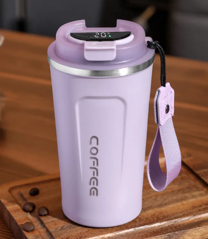 White BACKUPMYFILESNOW.COM® Smart Coffee Cup, 510ml, featuring an intelligent design for convenient coffee drinking.