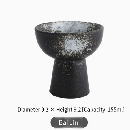 Japanese-style ceramic tall bowl for snacks with intricate design, perfect for serving nuts, candies, or small appetizers.