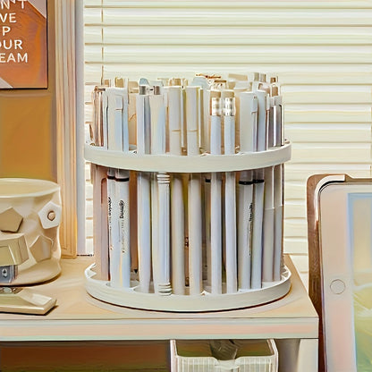 45-hole desktop organizer for pens, brushes, and stationery, ideal for office, art supplies, and student desk organization.