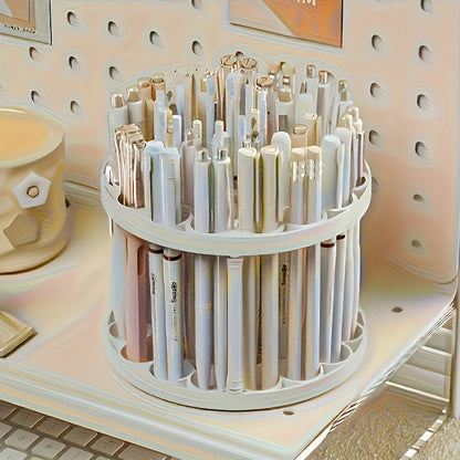 45-hole desktop organizer and pen holder by BackupMyFilesNow.com with compartments for stationery, painting supplies, and oil brushes.