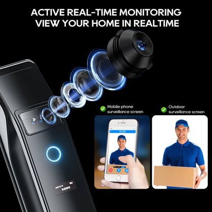 SANKESONG Tuya Smart 3D Face Door Lock with biometric fingerprint scanner and security camera for keyless access.