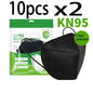 Black and white KN95 masks for adults, featuring 5-layer breathable design, adjustable nose bridge, ideal for facial and travel use.
