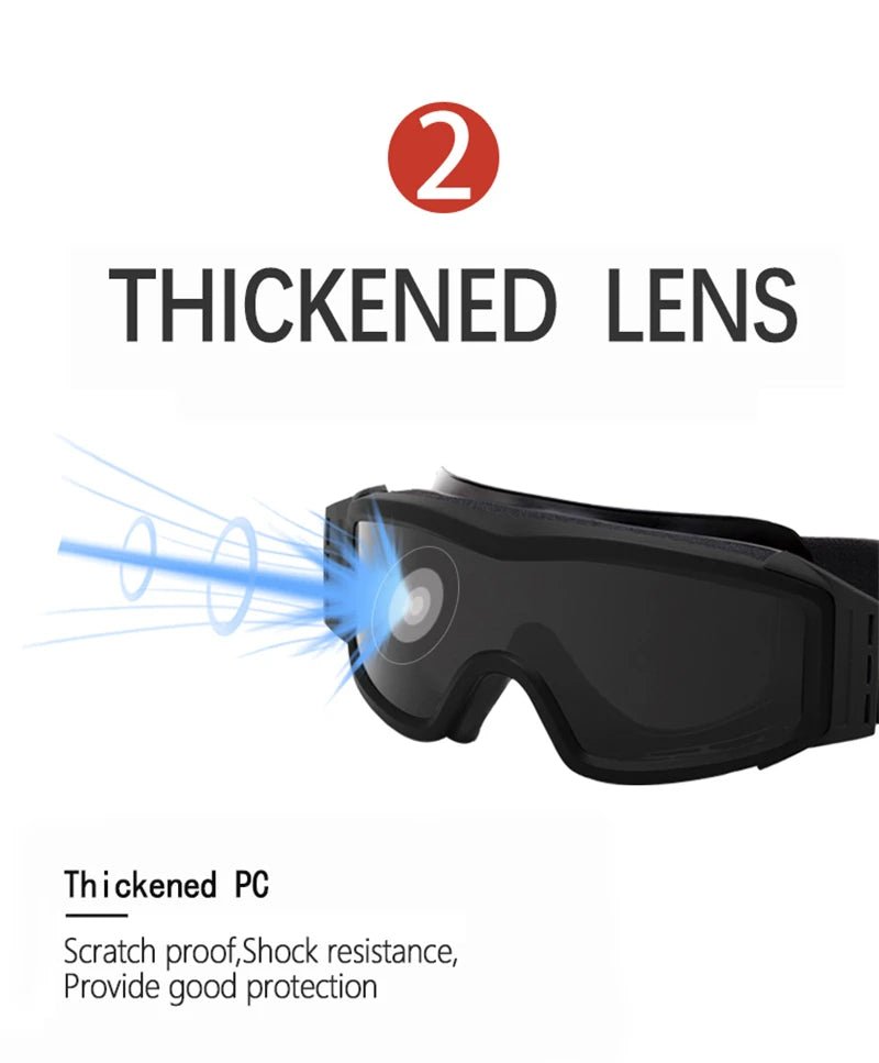 BackupMyFilesNow® khaki airsoft tactical goggles with three lenses, dust-proof, UV protection, suitable for shooting, motocross, and mountaineering.