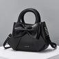 Stylish khaki single-shoulder handbag for women with a bow, high-end crossbody design, ideal for commuting.