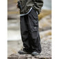 Men's waterproof hip hop mountaineering pants by BACKUPMYFILESNOW.COM®, casual Harajuku work cargo outwear pants in black.
