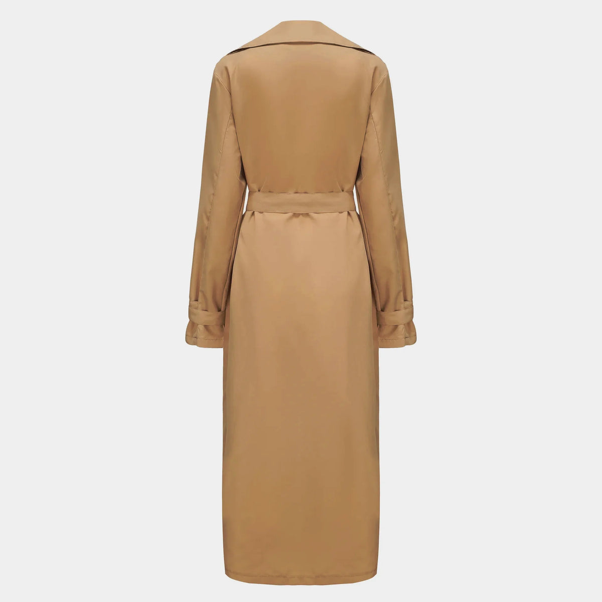 Men's khaki streetwear trench coat with epaulets, overlong design, designer British style, suitable for spring.